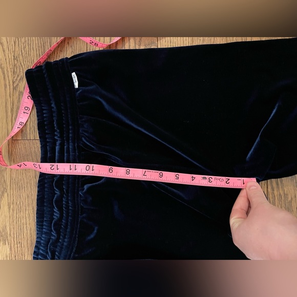 MOTHER REVOLVE The Velvet Lounger Ankle Velour Track Pants in Navy - Picture 15 of 16